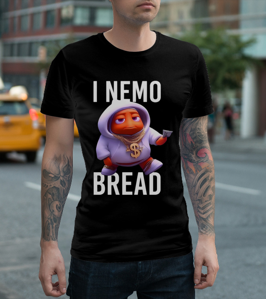 I Nemo Bread Cartoon Parody With Blinged-Out Fish In T-Shirt