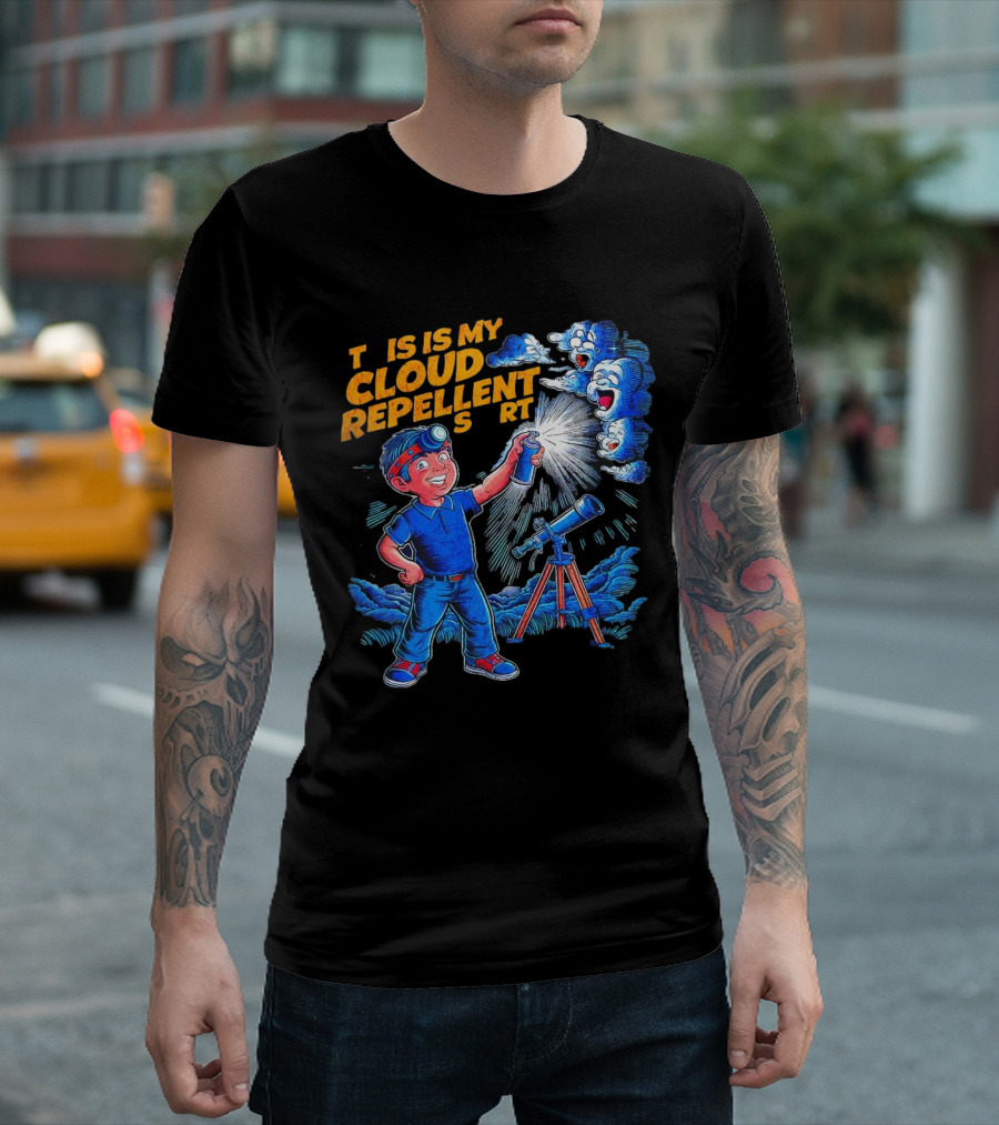 Funny Stargazing With Cloud Repellent Spray And Telescope T-Shirt