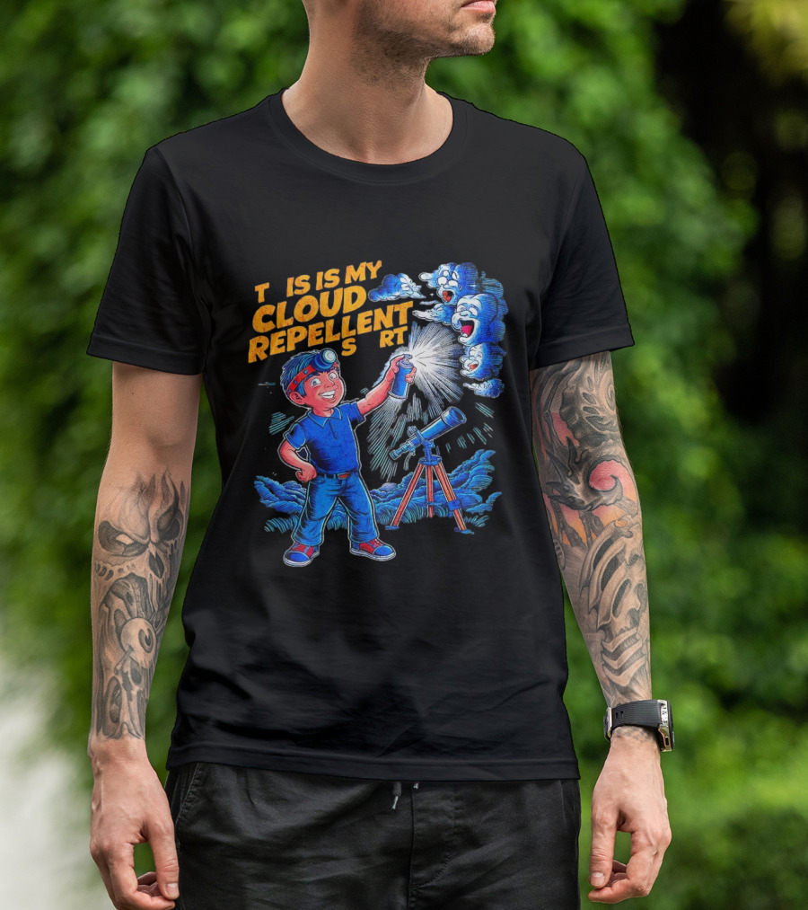 Funny Stargazing With Cloud Repellent Spray And Telescope T-Shirt