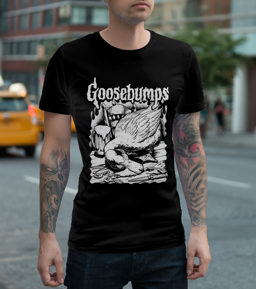 Goosebumps Goose With Thrown Chair And Mug T-Shirt