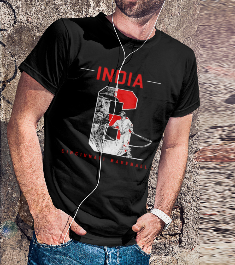 India Cincinnati Baseball Player T-Shirt