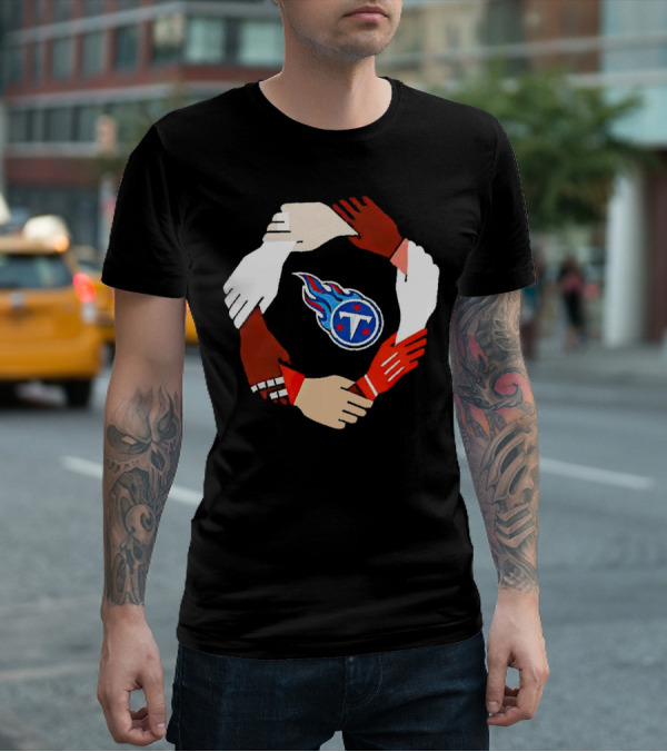 Tennessee Titans Unity Logo Hands Circle T-Shirt