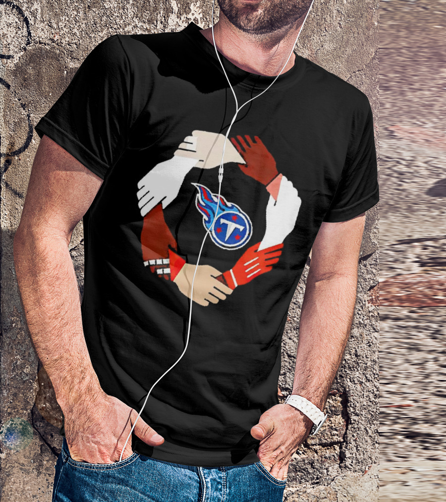 Tennessee Titans Unity Logo Hands Circle T-Shirt