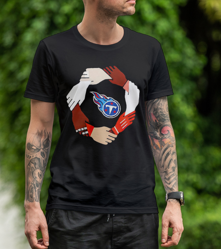 Tennessee Titans Unity Logo Hands Circle T-Shirt