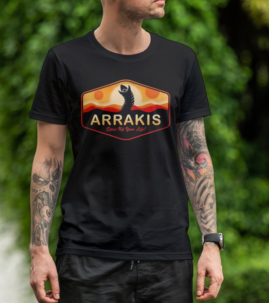 Arrakis Spice Up Your Life Dune Sandworm Desert Scene T-Shirt