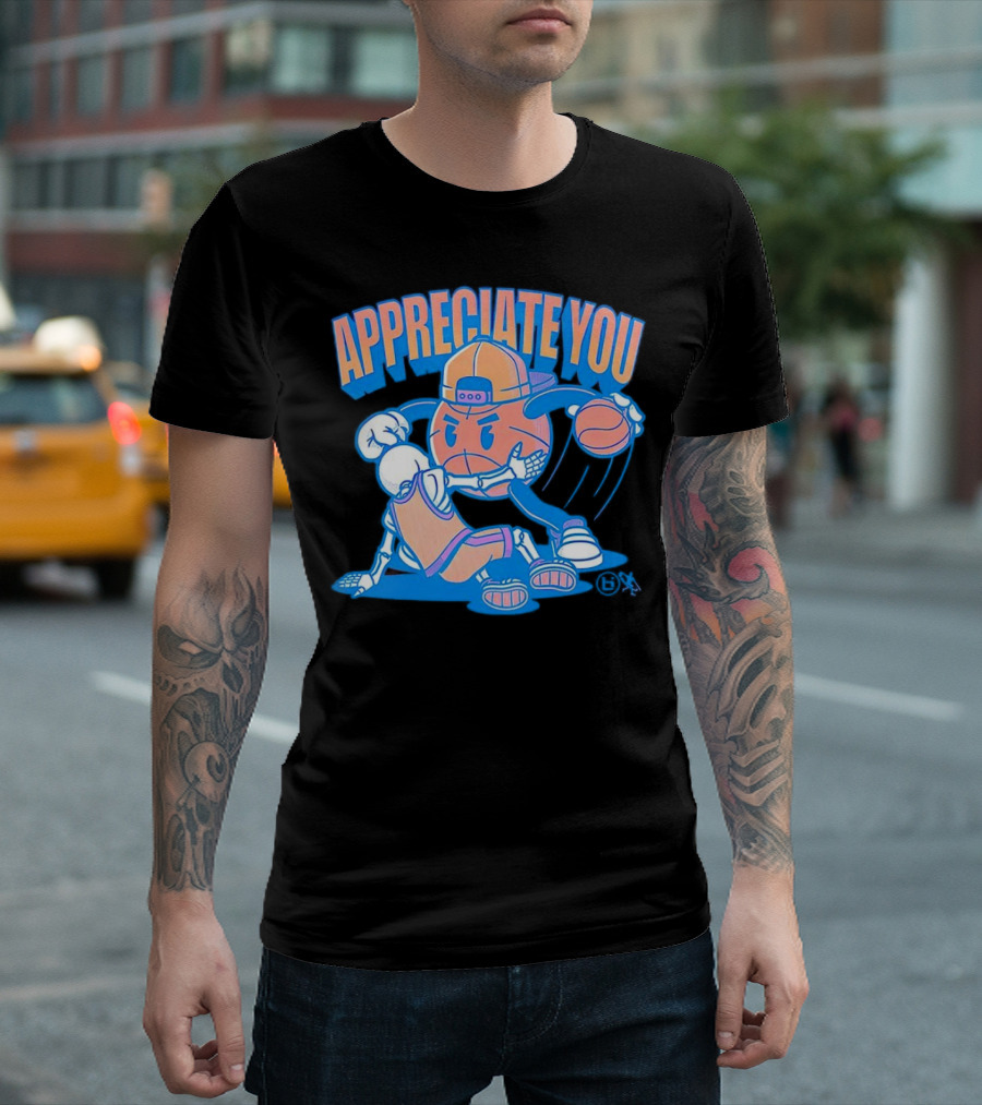 Ballislife Appreciate You Basketball Cartoon T-Shirt