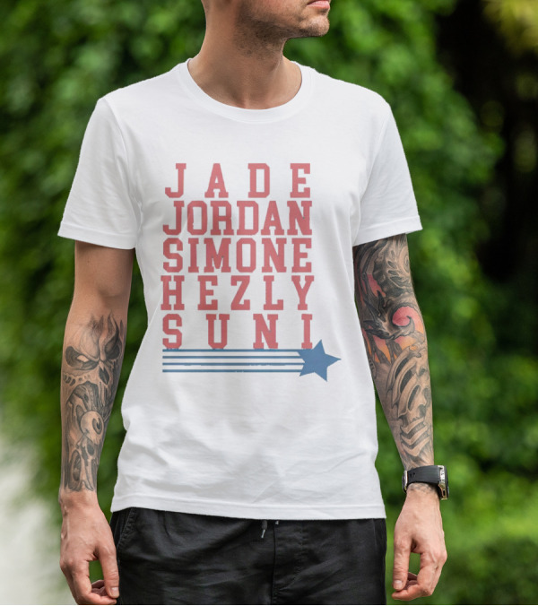Jade Jordan Simone Hezly Suni Star Lines Sports T-Shirt