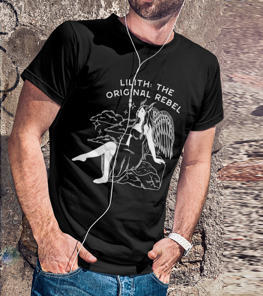 Lilith The Original Rebel Angelic Female Figure With Wings And Horns T-Shirt