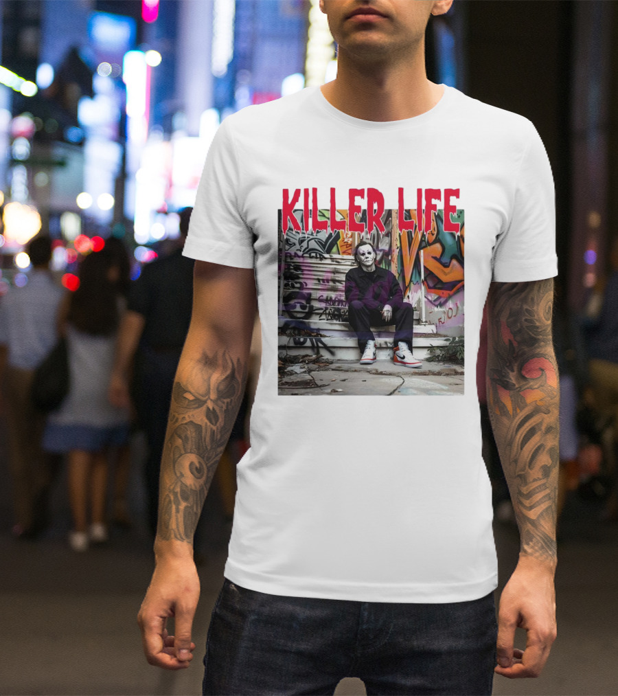 Michael Myers Killer Life Halloween Graffiti Steps T-Shirt