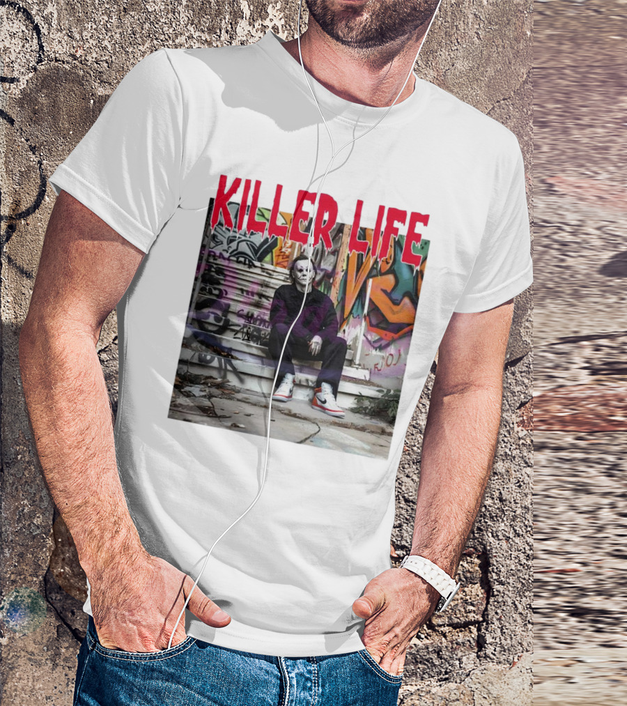 Michael Myers Killer Life Halloween Graffiti Steps T-Shirt