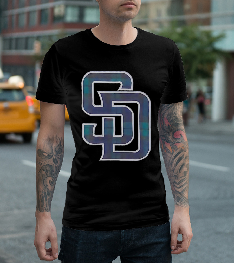 San Diego Padres SD Emblem with Bold Interlocking Letters T-Shirt