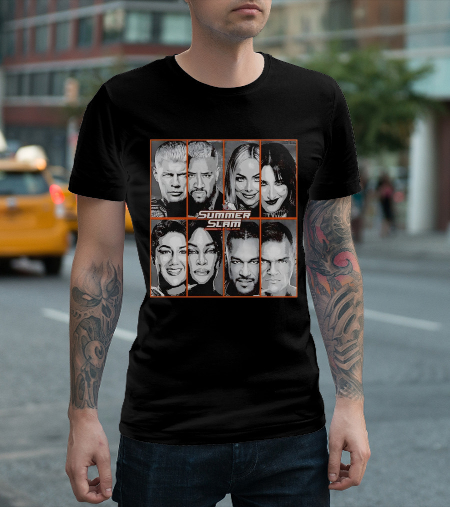 Summer Slam Cleveland WWE Superstar Collage T-Shirt