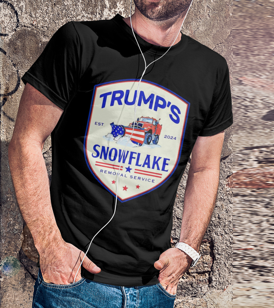 Trump's Snowflake Removal Service Presidential Election 2024 Plow Truck T-Shirt