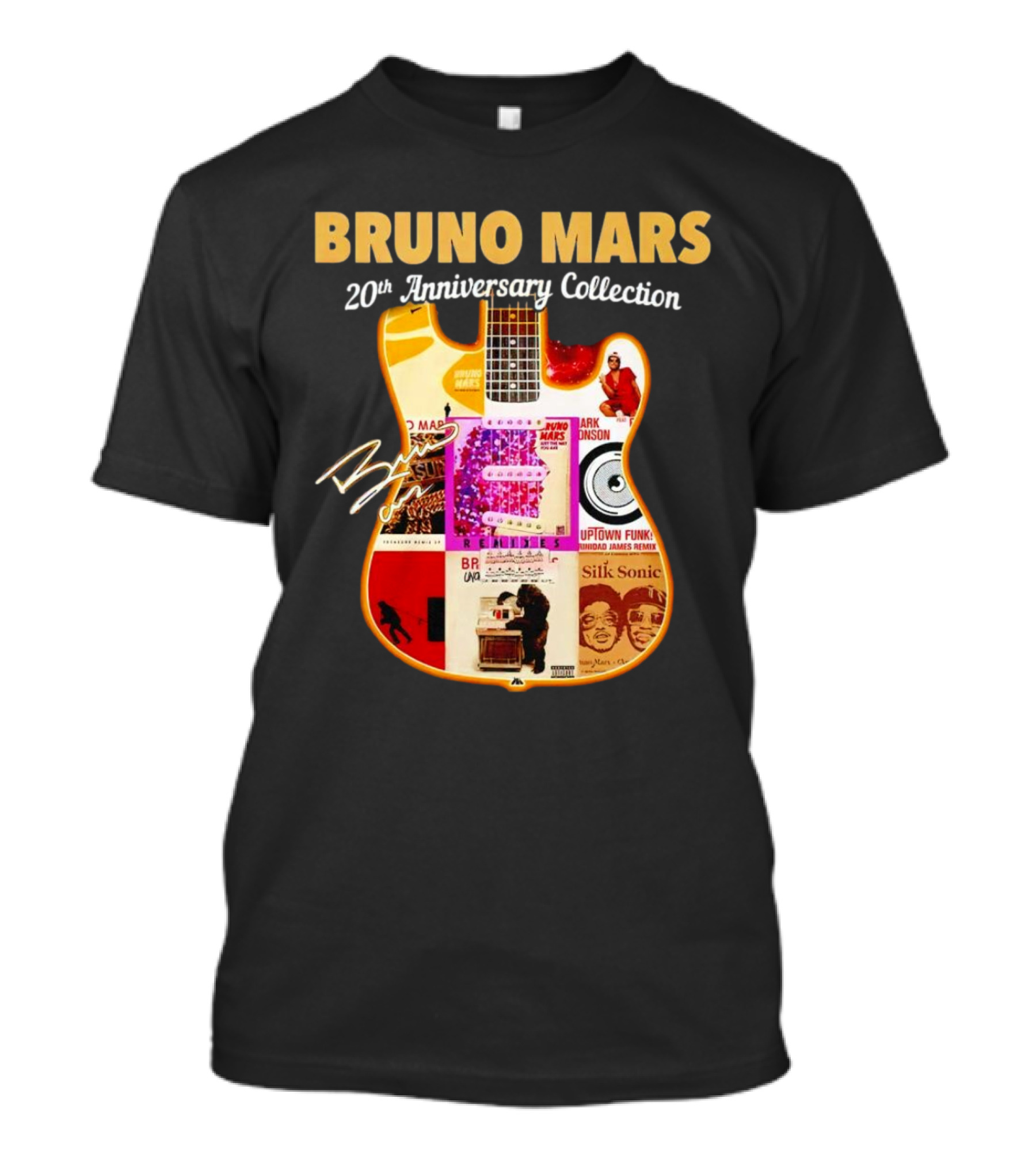 Bruno Mars 20th Anniversary Collection Featuring Uptown Funk And Silk Sonic T-Shirt