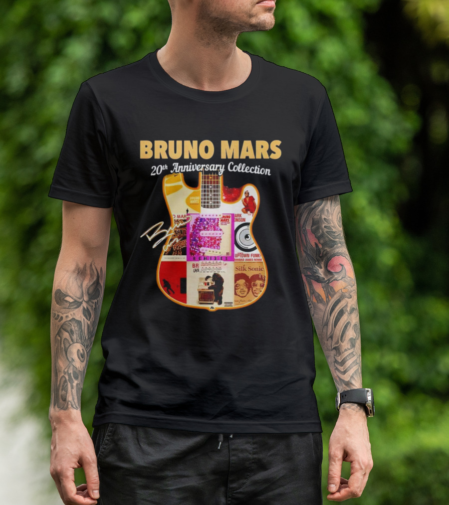 Bruno Mars 20th Anniversary Collection Featuring Uptown Funk And Silk Sonic T-Shirt
