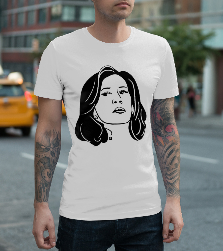 Kamala Harris Face Heavyweight Black T-Shirt