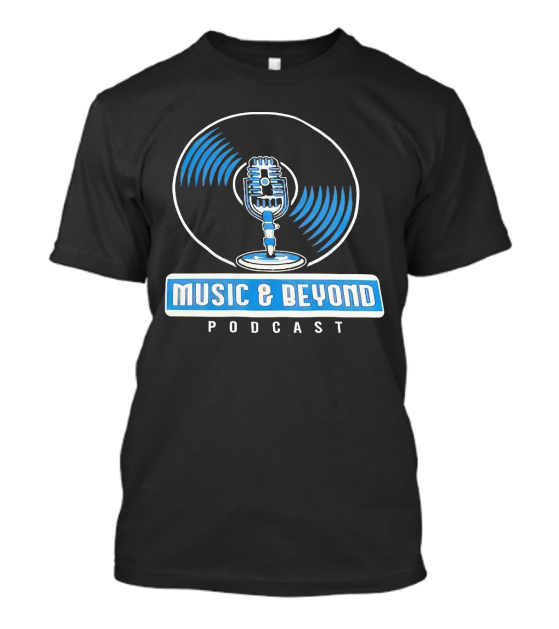 Music And Beyond Podcast Vinyl Microphone T-Shirt