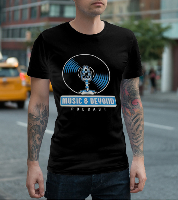 Music And Beyond Podcast Vinyl Microphone T-Shirt
