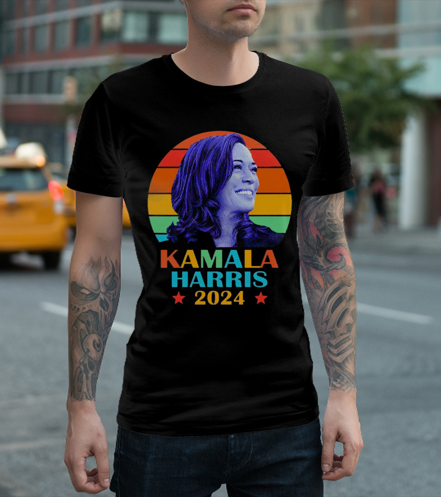 Kamala Harris 2024 Vote President Kamala Harris Election Campaign Vintage Rainbow T-Shirt