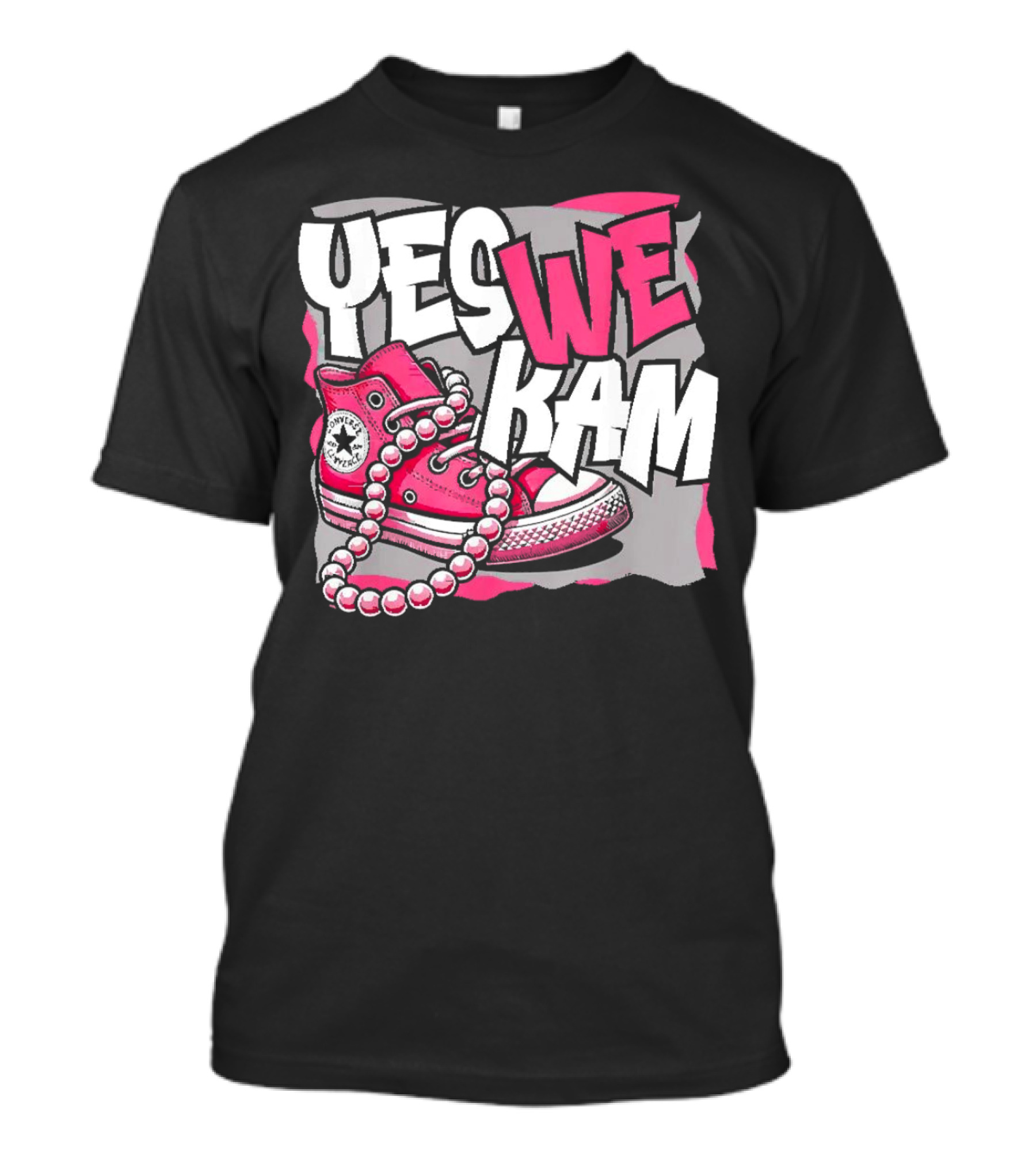 Yes We Kam Madam Shoes And Pearls Converse Sneakers T-Shirt
