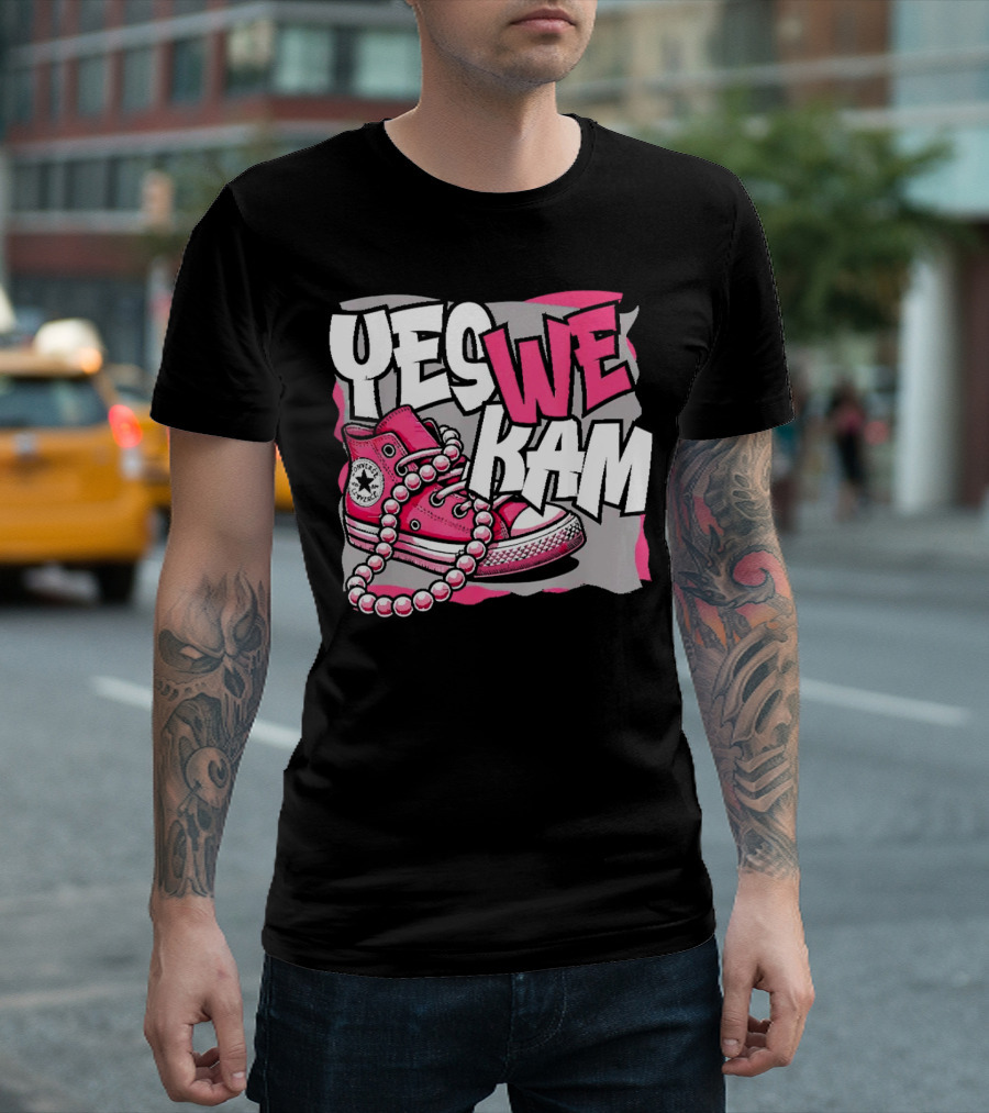 Yes We Kam Madam Shoes and Pearls Converse Sneakers T-Shirt