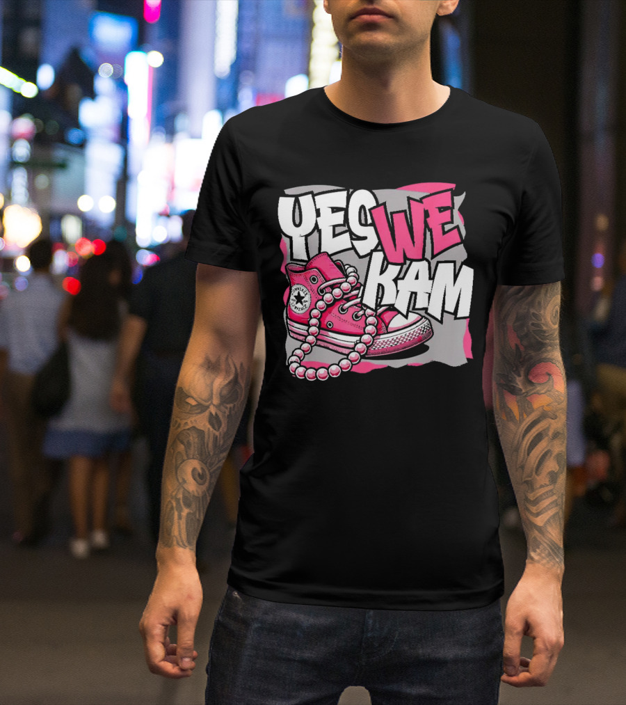 Yes We Kam Madam Shoes And Pearls Converse Sneakers T-Shirt