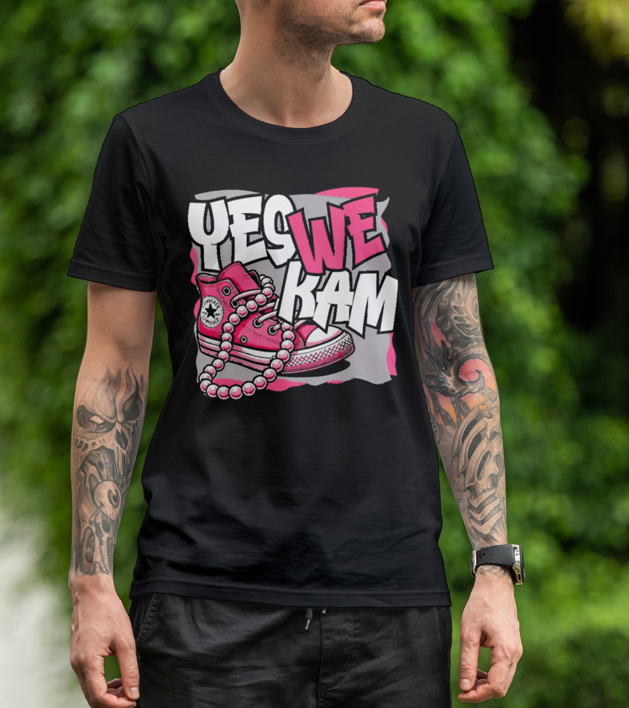 Yes We Kam Madam Shoes And Pearls Converse Sneakers T-Shirt