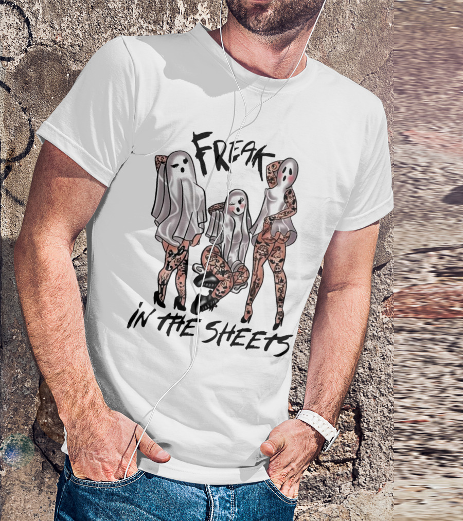 Ghosts Freak In The Sheets Tattooed Spooky T-Shirt