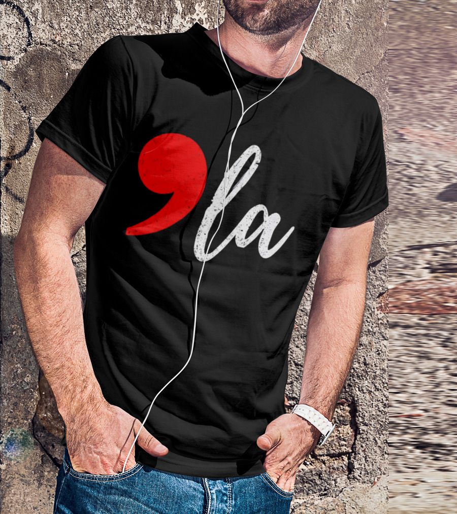 Kamala Harris 2024 President Comma LA Red White Black T-Shirt