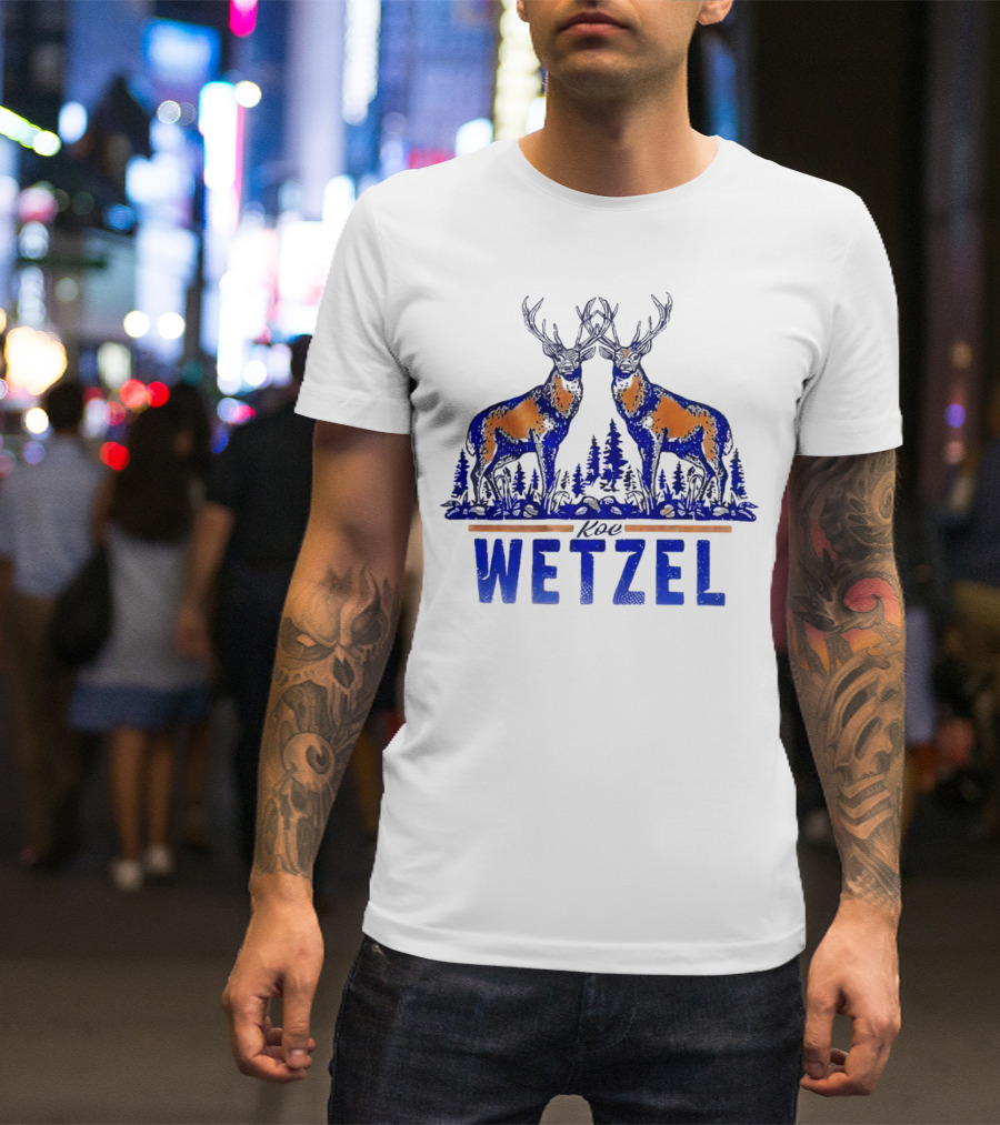 Koe Wetzel Double Deer Forest Blue Orange T-Shirt