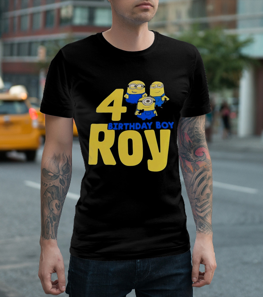 4 Birthday Boy Roy Minions T-Shirt