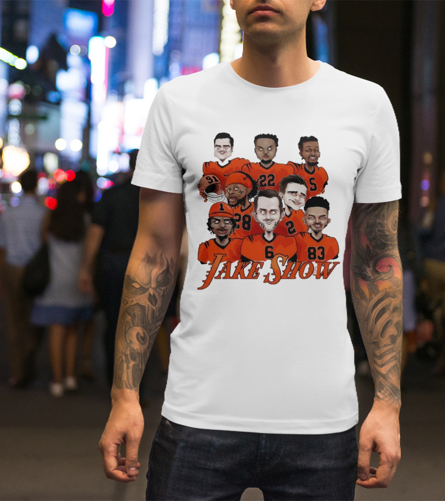 Jake Show Cartoon Cincinnati Bengals Football Players T-Shirt