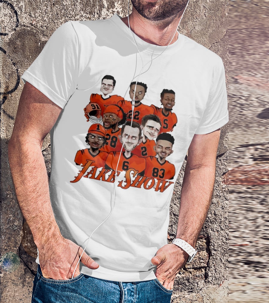 Jake Show Cartoon Cincinnati Bengals Football Players T-Shirt