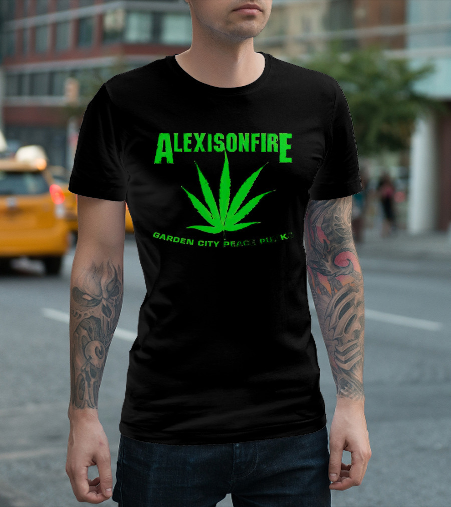 Alexisonfire Garden City Peace Punks Green Leaf T-Shirt