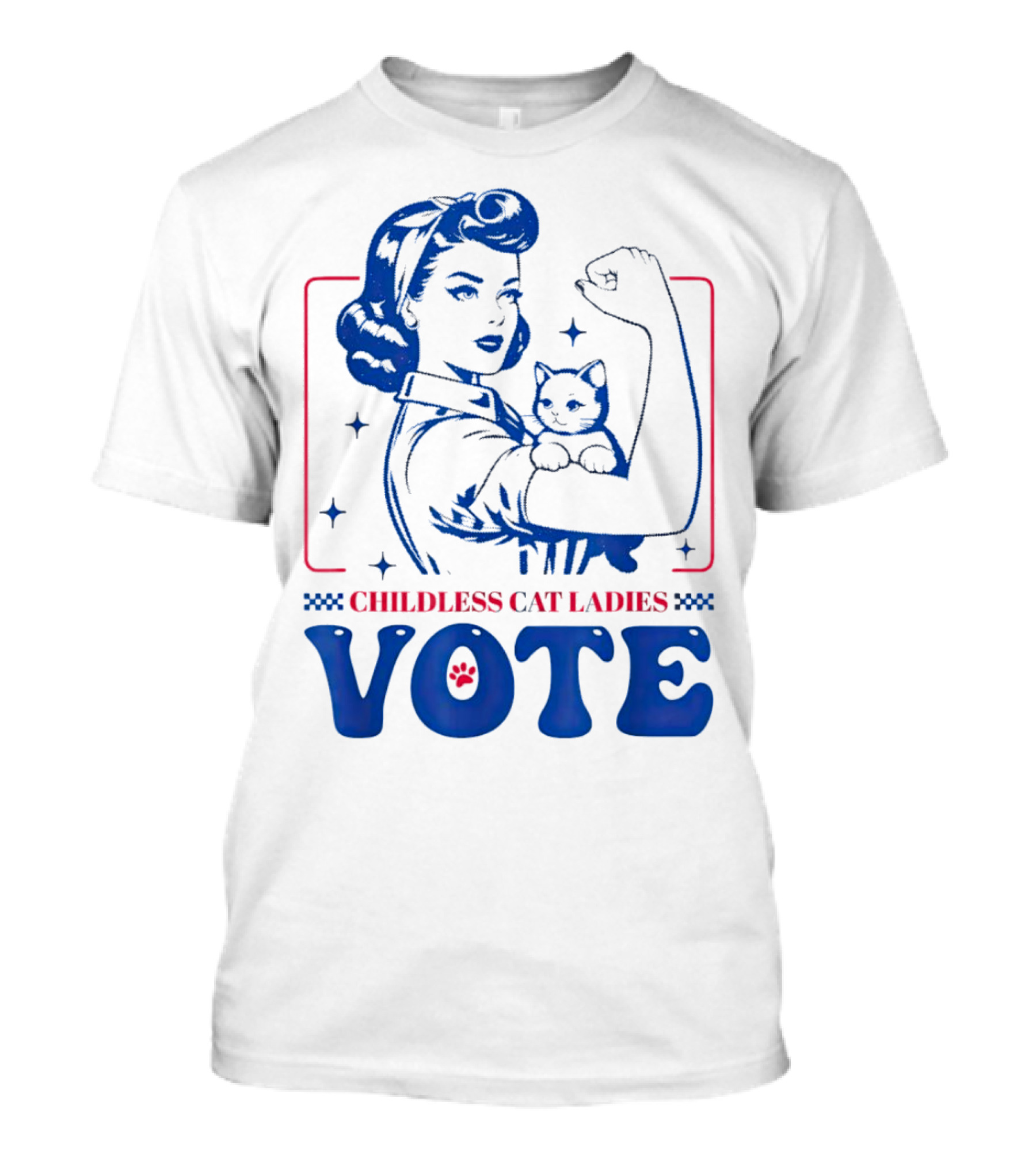 Kamala Harris Women Strong 2024 Childless Cat Ladies Vote T-Shirt