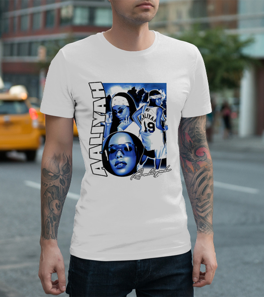 Aaliyah Vintage Rap Aaliyah 90s Style University Blue Jordan T-Shirt