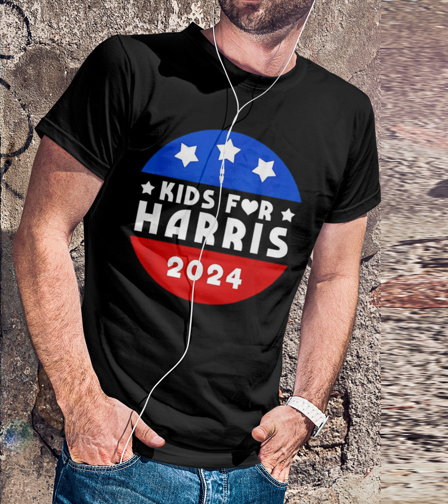 Kids For Harris 2024 Stars Red Blue Circle T-Shirt