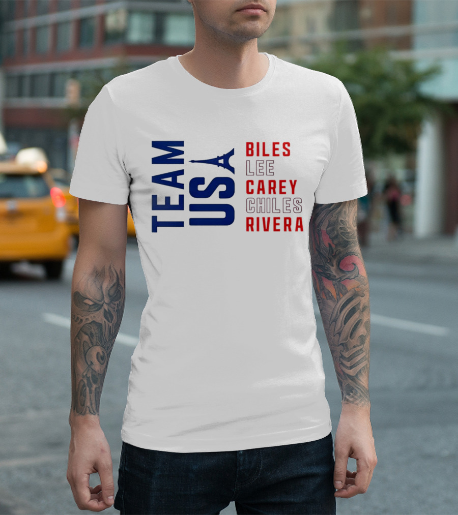 Team USA Biles Lee Carey Chiles Rivera T-Shirt