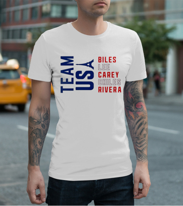 Team USA Biles Lee Carey Chiles Rivera T-Shirt