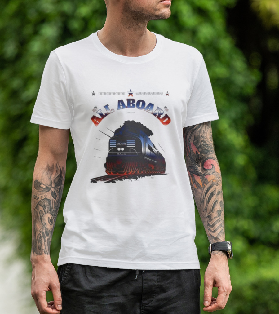 All Aboard Trump Train Voting Support America Train T-Shirt