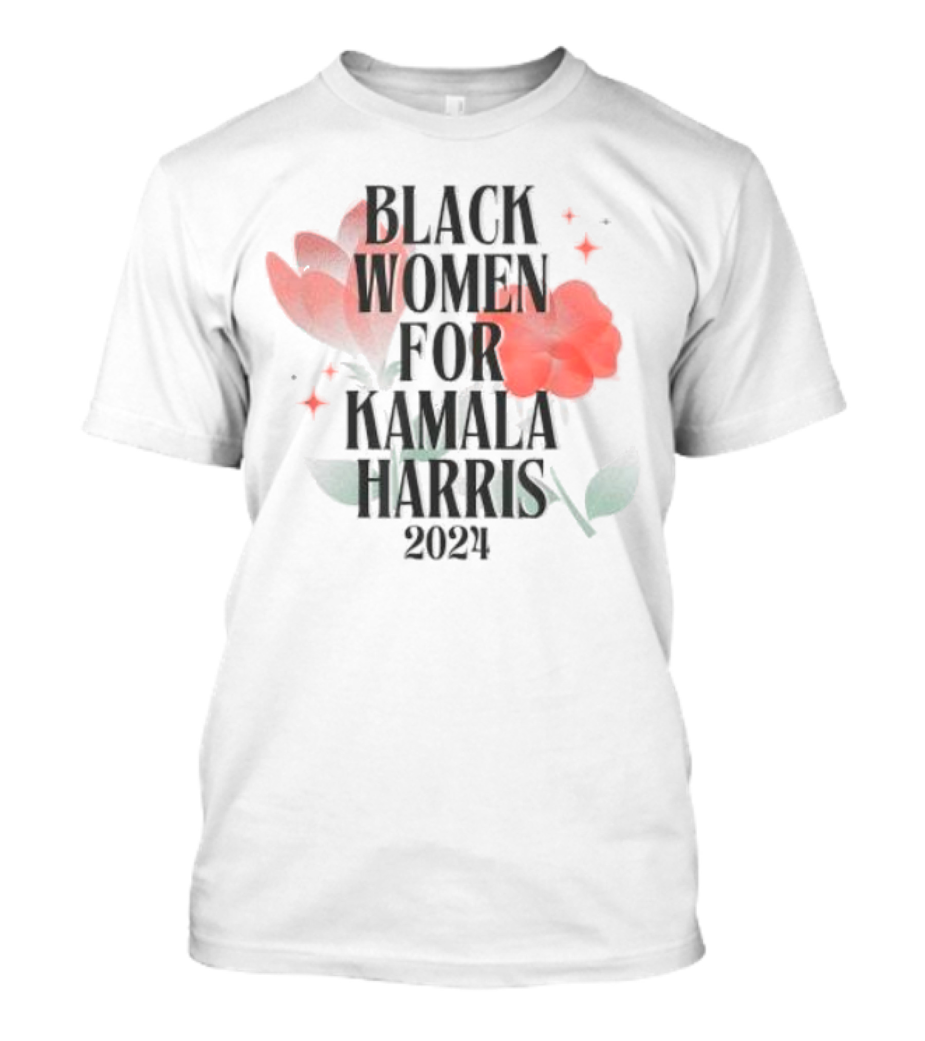 Black Women For Kamala Harris 2024 Floral Supporters T-Shirt