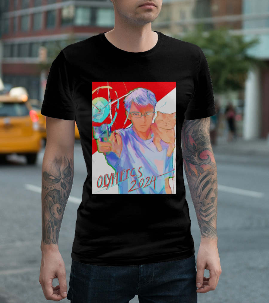 Yusuf Dikeç Anime Style With Cat Archery Olympics T-Shirt