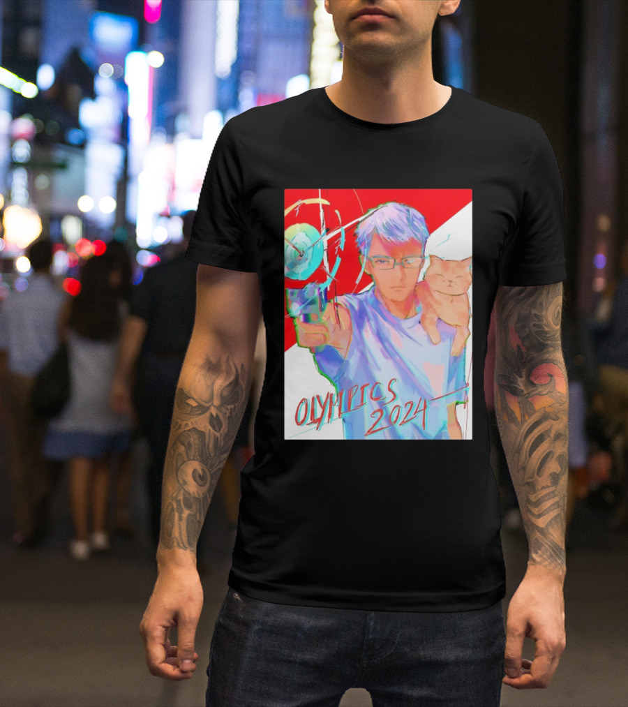 Yusuf Dikeç Anime Style With Cat Archery Olympics T-Shirt