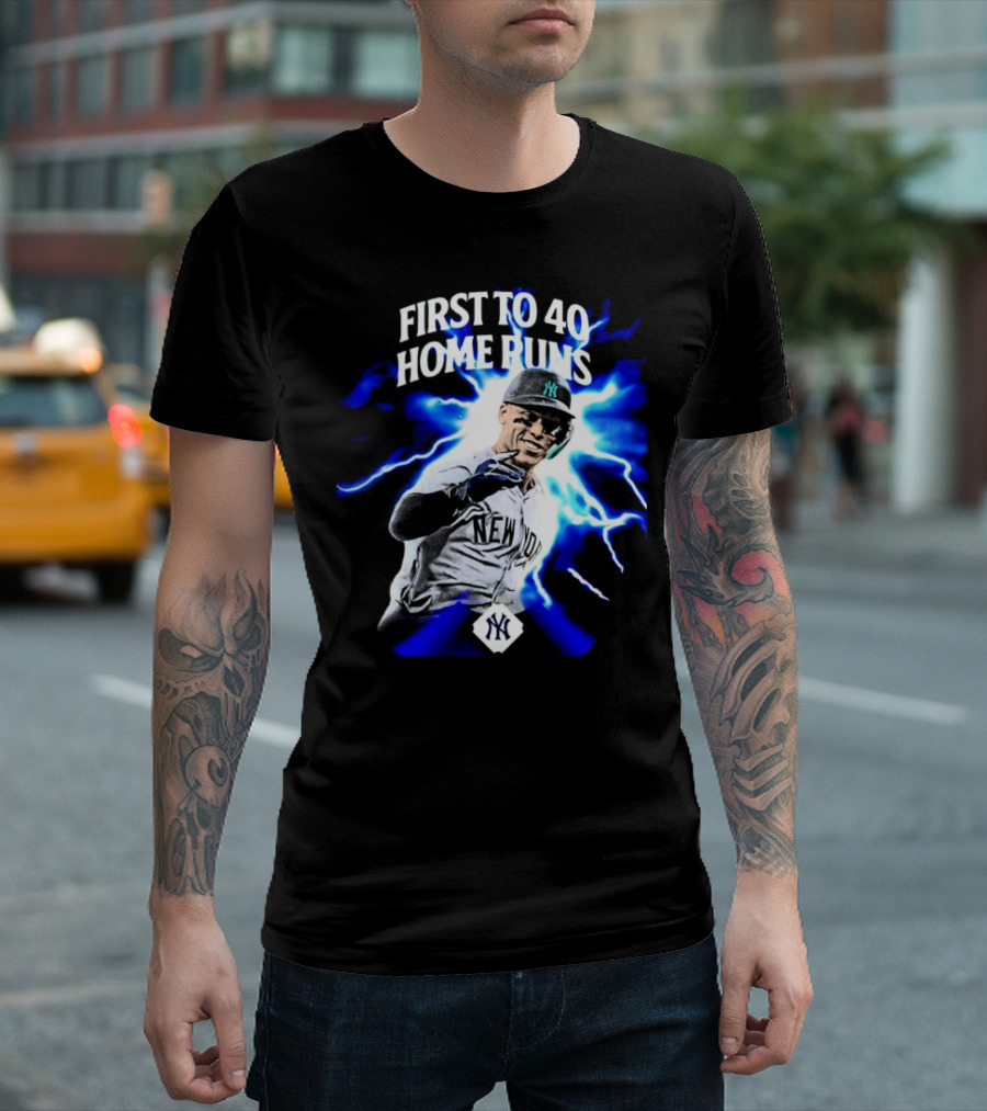 First to 40 Home Runs Aaron Judge New York Yankees T-Shirt