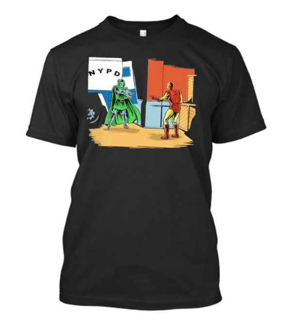Doctor Doom Pointing At Iron Man In NYPD Scene New Mask Same Task T-Shirt