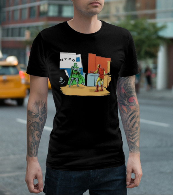Doctor Doom Pointing At Iron Man In NYPD Scene New Mask Same Task T-Shirt