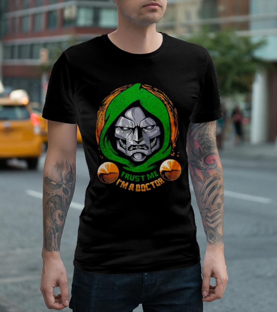 Doctor Doom Trust Me I'm A Doctor Villain Face Mask T-Shirt