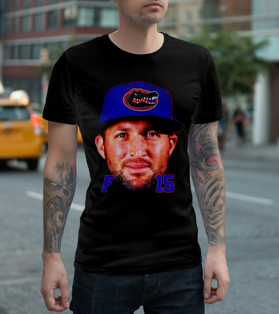 Florida Gators Tim Tebow 15 Face Cap T-Shirt