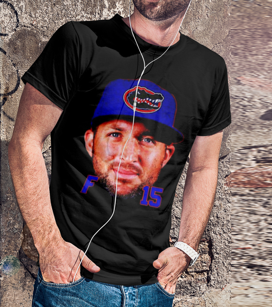 Florida Gators Tim Tebow 15 Face Cap T-Shirt