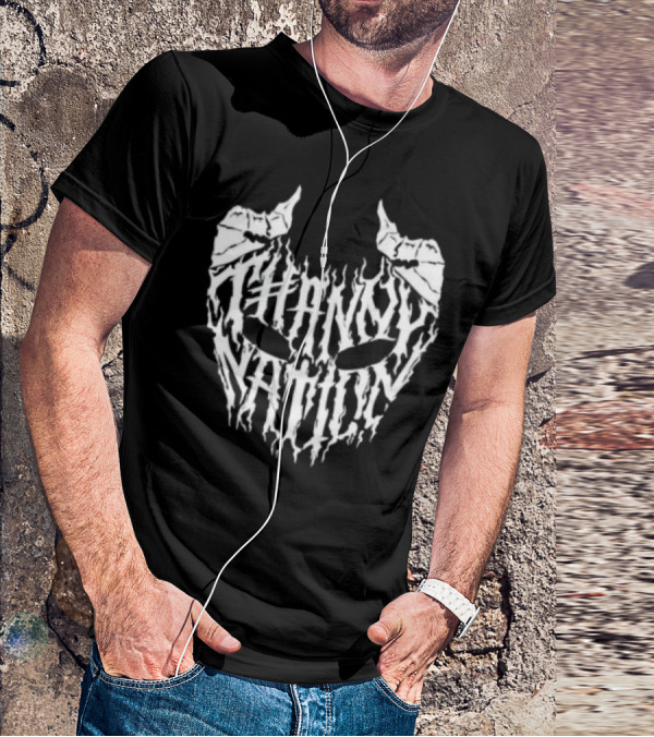 Thanny Nation Flame Text With Mask T-Shirt